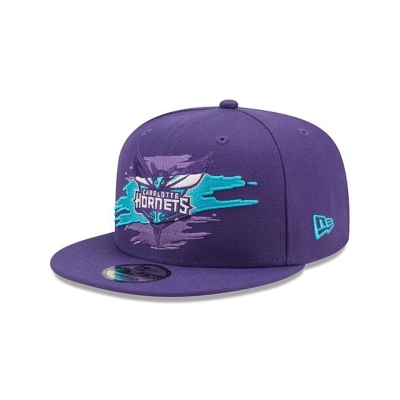 Blue Charlotte Hornets Hat - New Era NBA Logo Tear 9FIFTY Snapback Caps USA9185362